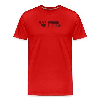 Verrückt - Männer Premium Bio T-Shirt - Rot - Vorne - Damien (186cm)