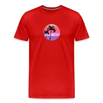 Cool Long Beach California Palme Kunst - Männer Premium Bio T-Shirt - Rot - Vorne - Damien (186cm)