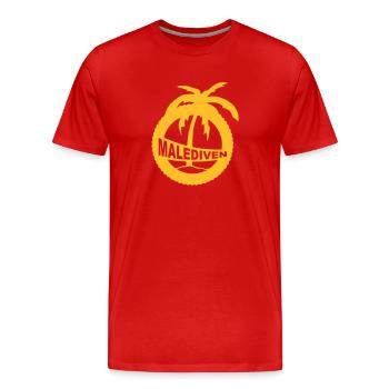 Malediven - Palme - Männer Premium Bio T-Shirt - Rot - Vorne - Damien (186cm)