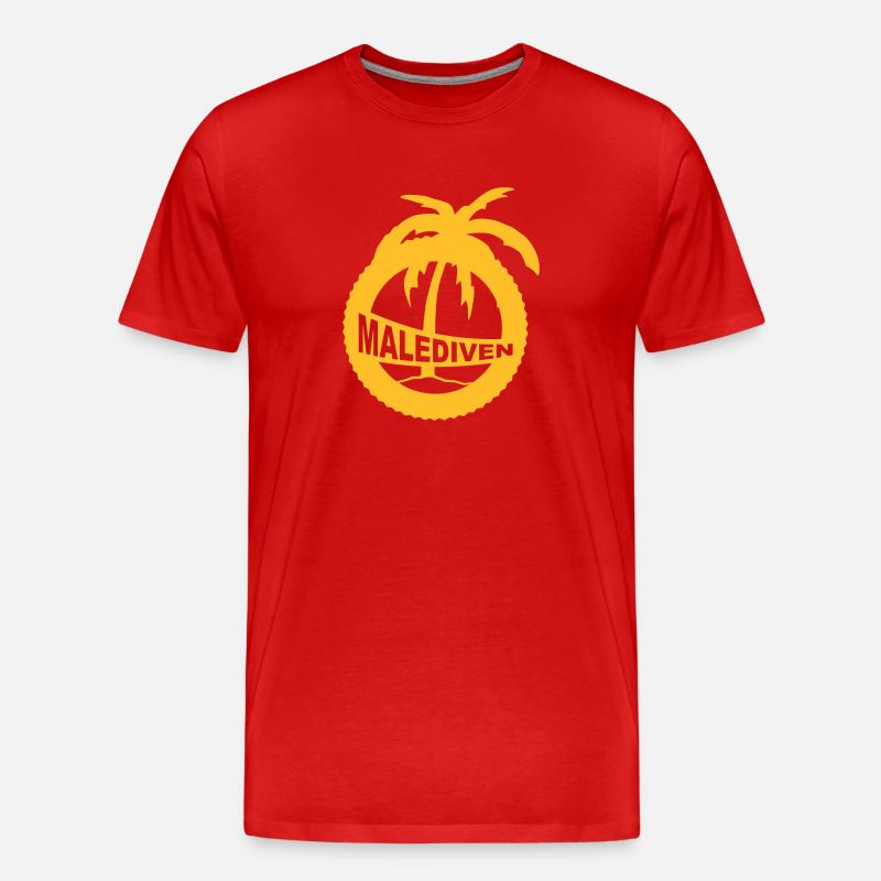 Malediven - Palme - Männer Premium Bio T-Shirt - Rot