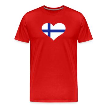 Finnland - Männer Premium Bio T-Shirt - Rot - Vorne - Damien (186cm)