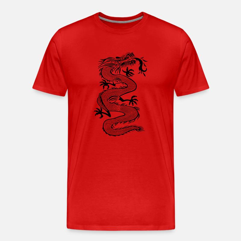 Chinesischer Drache - Männer Premium Bio T-Shirt - Rot
