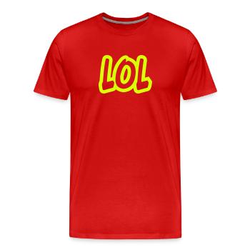 LOL - T-shirt bio Premium Homme - rouge - Devant - Damien (186cm)