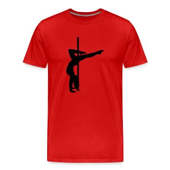 Pole dance - handstand - Men's Premium Organic T-Shirt - red - Front - Damien (186cm)