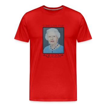 Queen Elisabeth von England - Geschenk - Männer Premium Bio T-Shirt - Rot - Vorne - Damien (186cm)