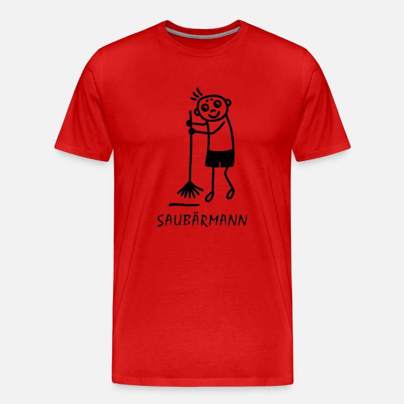 Saubermann - Männer Premium Bio T-Shirt - Rot