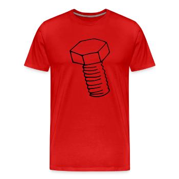 Schraube - Männer Premium Bio T-Shirt - Rot - Vorne - Damien (186cm)