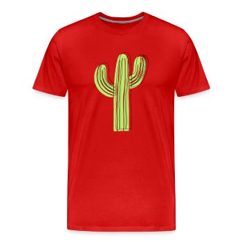 Kaktus - Männer Premium Bio T-Shirt - Rot - Vorne - Damien (186cm)