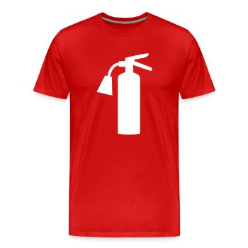 Symbole d’extincteur - T-shirt bio Premium Homme - rouge - Devant - Damien (186cm)