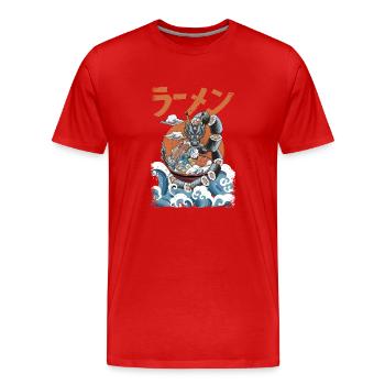 Die großen Ramen! - Männer Premium Bio T-Shirt - Rot - Vorne - Damien (186cm)