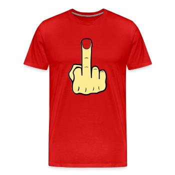 Doigt du milieu - T-shirt bio Premium Homme - rouge - Devant - Damien (186cm)