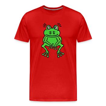 Funny Frog - Prince Dream Prince Love - Men's Premium Organic T-Shirt - red - Front - Damien (186cm)