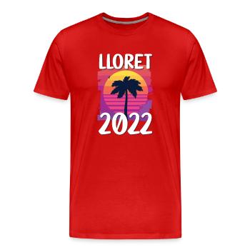 Lloret De Mar 2022 - Men's Premium Organic T-Shirt - red - Front - Damien (186cm)