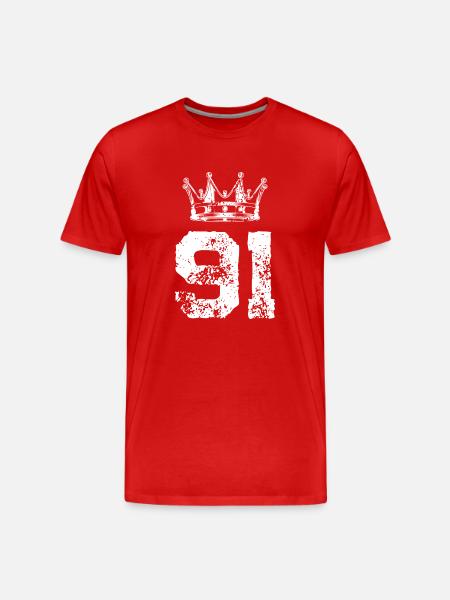 91 Number crown - Men's Premium Organic T-Shirt - red