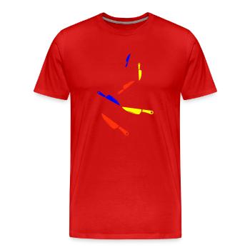 Messer icon - Männer Premium Bio T-Shirt - Rot - Vorne - Damien (186cm)