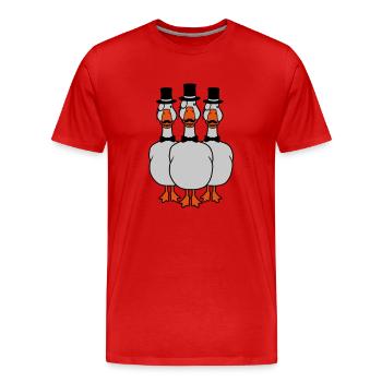 3 monocle glasses geese - Men's Premium Organic T-Shirt - red - Front - Damien (186cm)