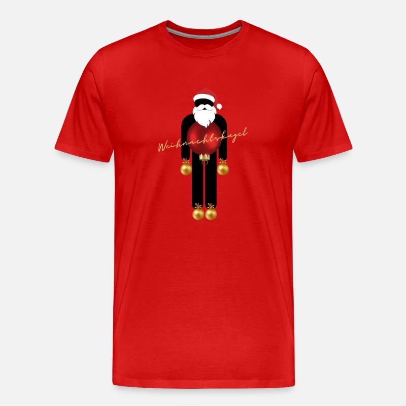 Weihnachtskugel - Männer Premium Bio T-Shirt - Rot