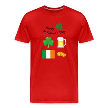 Einen schönen St. Patrick Tag. Festliches Design - Männer Premium Bio T-Shirt - Rot - Vorne - Damien (186cm)