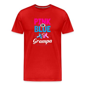 Grampa rose ou bleu vous aime Genre Révéler La fête - T-shirt bio Premium Homme - rouge - Devant - Damien (186cm)