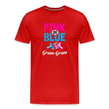 Rose ou Bleu Gram-Gram Aime Vous Genre Révéler - T-shirt bio Premium Homme - rouge - Devant - Damien (186cm)