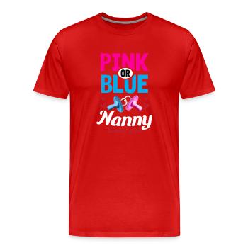 Nounou rose ou bleue vous aime Genre Reveal Party - T-shirt bio Premium Homme - rouge - Devant - Damien (186cm)