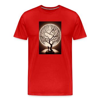Weltenbaum World Tree Oil - T-shirt bio Premium Homme - rouge - Devant - Damien (186cm)