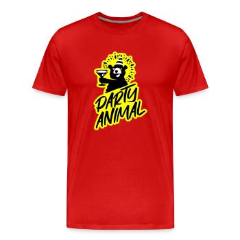 Party!!! - Männer Premium Bio T-Shirt - Rot - Vorne - Damien (186cm)