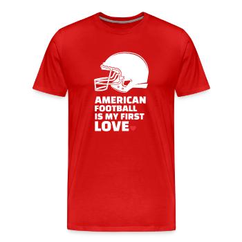 I love American football stylish - Men's Premium Organic T-Shirt - red - Front - Damien (186cm)
