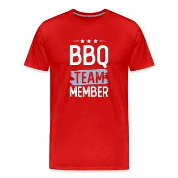 Équipe Bbq - T-shirt bio Premium Homme - rouge - Devant - Damien (186cm)