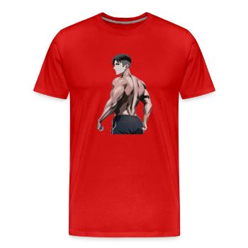 Fighter - Männer Premium Bio T-Shirt - Rot - Vorne - Damien (186cm)