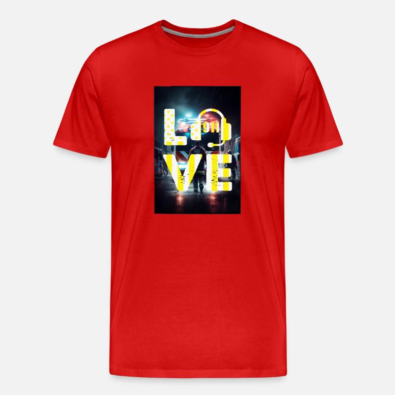 Liebe Notfall-Disponenten - Männer Premium Bio T-Shirt - Rot