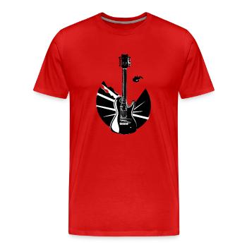 Instrument pincé Guitariste Guitare Instrument de musique - T-shirt bio Premium Homme - rouge - Devant - Damien (186cm)