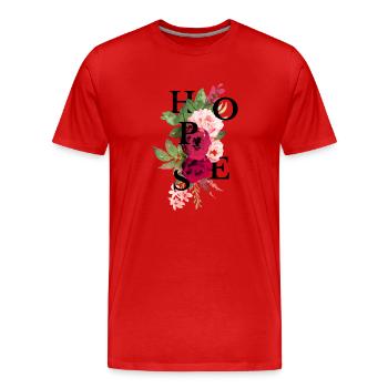 Hopes flowers - Men's Premium Organic T-Shirt - red - Front - Damien (186cm)