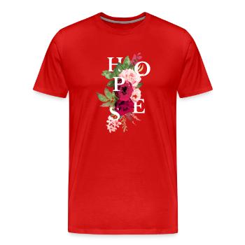 Hopes flowers - Men's Premium Organic T-Shirt - red - Front - Damien (186cm)