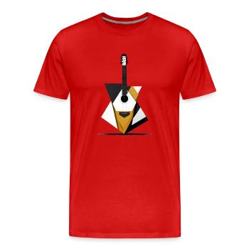 Guitare acoustique géométrique - T-shirt bio Premium Homme - rouge - Devant - Damien (186cm)