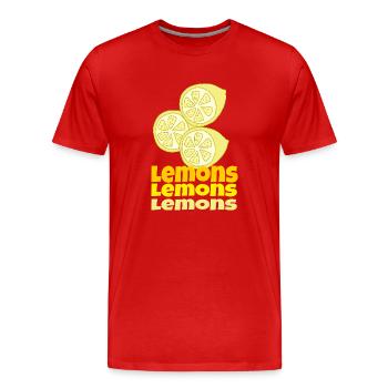 Citrons - T-shirt bio Premium Homme - rouge - Devant - Damien (186cm)