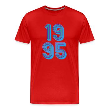 1995 Year of birth | Colors changeable - Men's Premium Organic T-Shirt - red - Front - Damien (186cm)