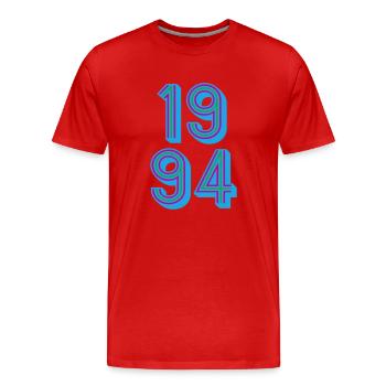 1994 Année de naissance | Couleurs changeantes - T-shirt bio Premium Homme - rouge - Devant - Damien (186cm)