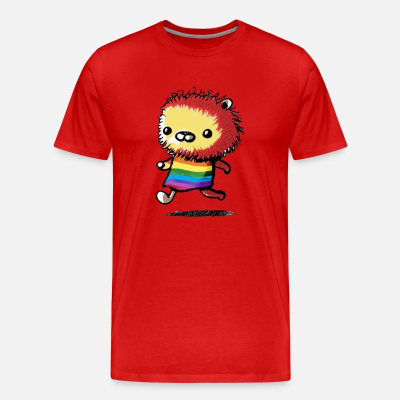 Regenbogen-Tier - Männer Premium Bio T-Shirt - Rot