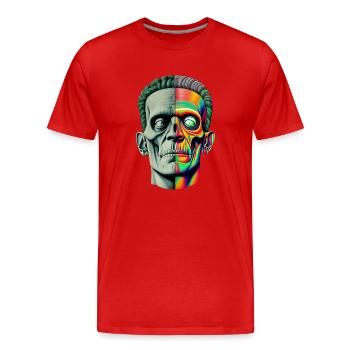 Hipster zombie - T-shirt bio Premium Homme - rouge - Devant - Damien (186cm)
