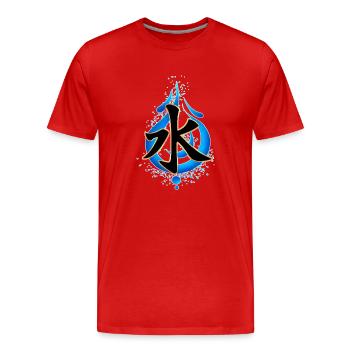 Kanji Eau - T-shirt bio Premium Homme - rouge - Devant - Damien (186cm)