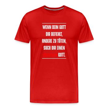 Gott - Männer Premium Bio T-Shirt - Rot - Vorne - Damien (186cm)