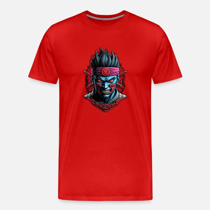 Samurai-Krieger - Japan - Dämon - Männer Premium Bio T-Shirt - Rot