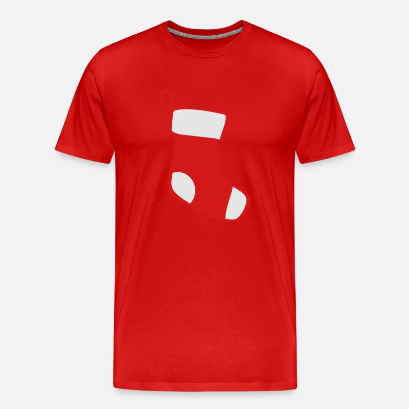 Weihnachtsstrumpf - Männer Premium Bio T-Shirt - Rot