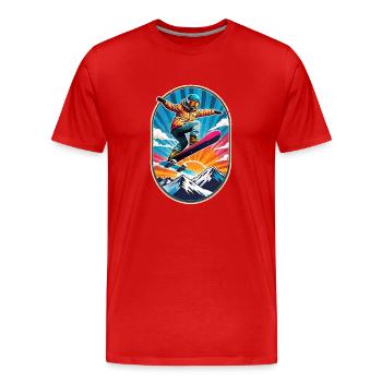 snowboard neige et ski - T-shirt bio Premium Homme - rouge - Devant - Damien (186cm)