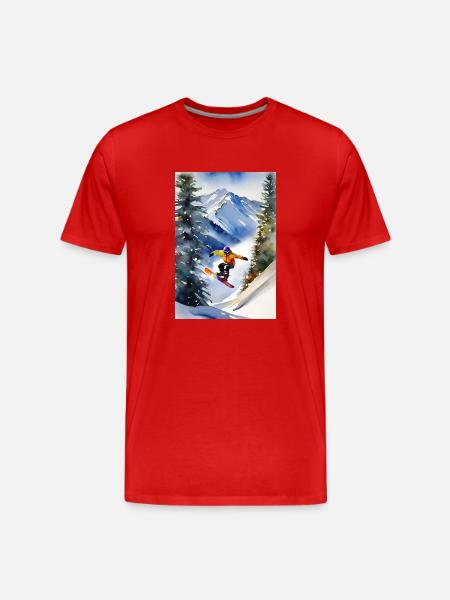 Snowboarder I - Men's Premium Organic T-Shirt - red