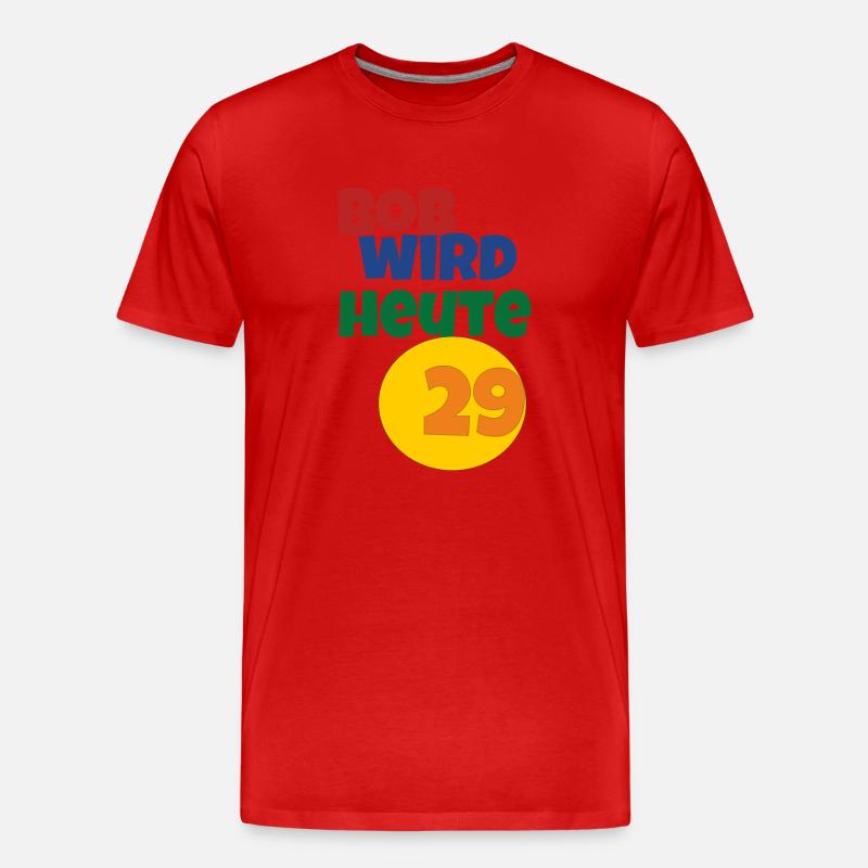 bob wird heute 29 - Männer Premium Bio T-Shirt - Rot