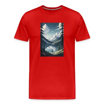 Der Seelen- See - Männer Premium Bio T-Shirt - Rot - Vorne - Damien (186cm)