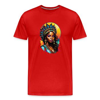 Afro Frau - Schönheit - Männer Premium Bio T-Shirt - Rot - Vorne - Damien (186cm)