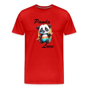 Panda / Animal / Zoo / Bamboo / Wild / Childlike - Men's Premium Organic T-Shirt - red - Front - Damien (186cm)